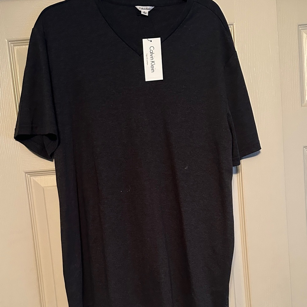 Calvin Klein Charcoal Short Sleeve V-Neck